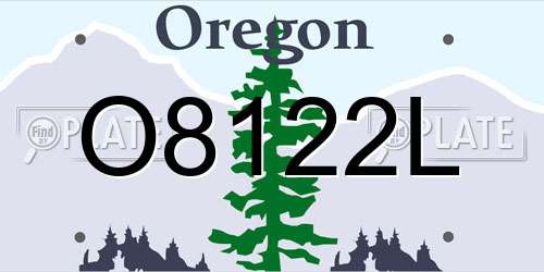 O8122L Oregon License Plate