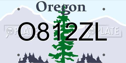 O812ZL Oregon License Plate