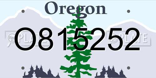 O815252 Oregon License Plate