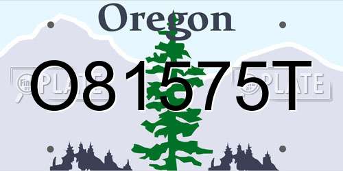 O81575T Oregon License Plate