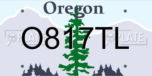 O817TL Oregon License Plate