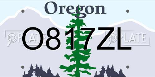 O817ZL Oregon License Plate