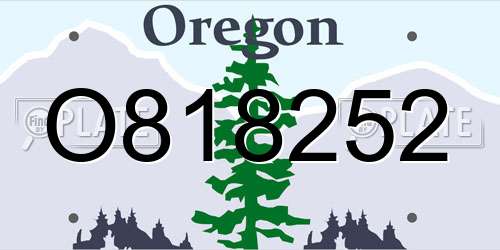 O818252 Oregon License Plate