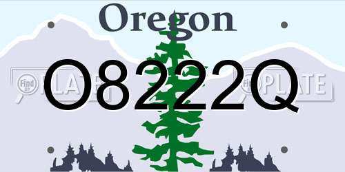O8222Q Oregon License Plate