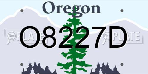O8227D Oregon License Plate