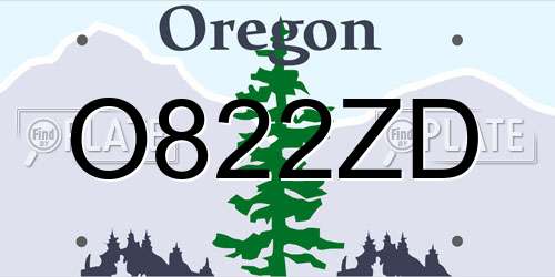 O822ZD Oregon License Plate