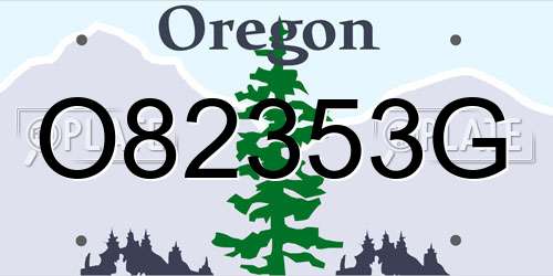 O82353G Oregon License Plate
