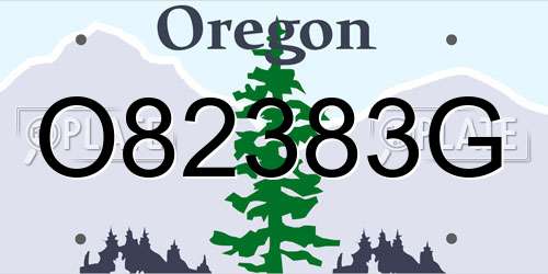 O82383G Oregon License Plate