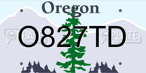 O827TD Oregon License Plate
