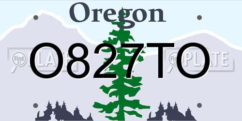 O827TO Oregon License Plate