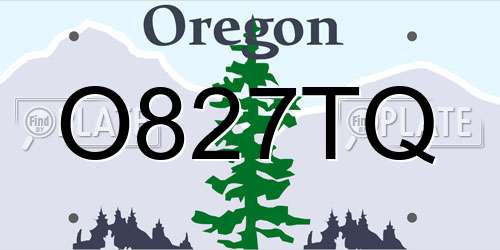 O827TQ Oregon License Plate