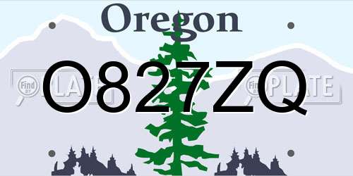 O827ZQ Oregon License Plate