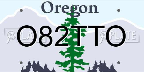 O82TTO Oregon License Plate