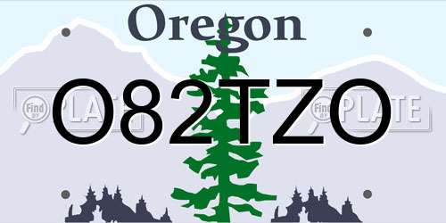 O82TZO Oregon License Plate