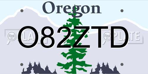 O82ZTD Oregon License Plate