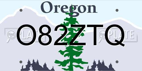 O82ZTQ Oregon License Plate