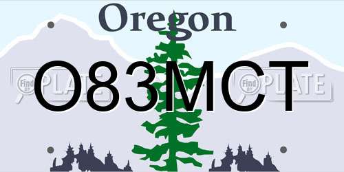 O83MCT Oregon License Plate