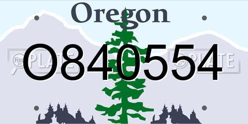 O840554 Oregon License Plate