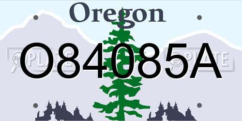 O84085A Oregon License Plate