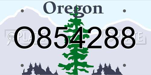 O854288 Oregon License Plate