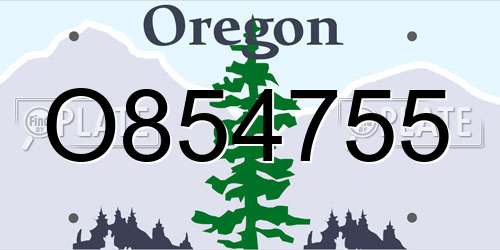 O854755 Oregon License Plate