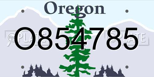 O854785 Oregon License Plate