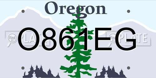 O861EG Oregon License Plate