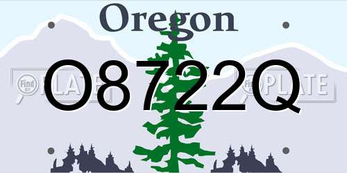 O8722Q Oregon License Plate