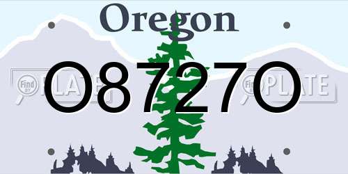O8727O Oregon License Plate