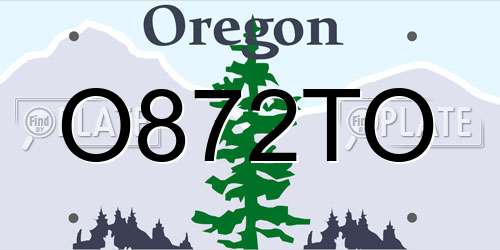 O872TO Oregon License Plate