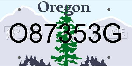 O87353G Oregon License Plate