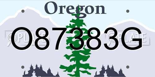 O87383G Oregon License Plate