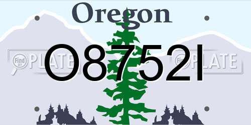 O8752I Oregon License Plate
