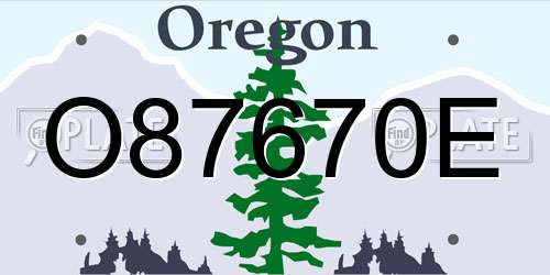 O87670E Oregon License Plate