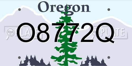 O8772Q Oregon License Plate