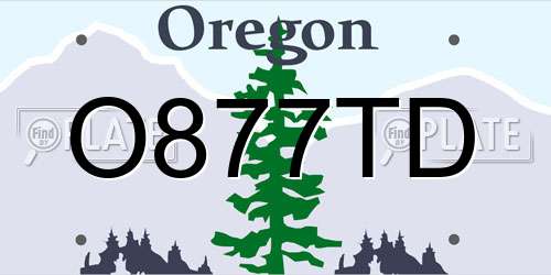 O877TD Oregon License Plate