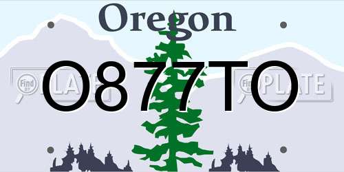 O877TO Oregon License Plate