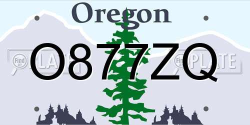 O877ZQ Oregon License Plate