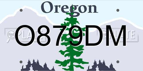 O879DM Oregon License Plate