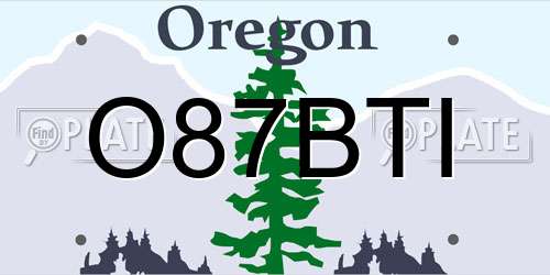 O87BTI Oregon License Plate