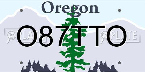 O87TTO Oregon License Plate
