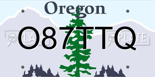 O87TTQ Oregon License Plate