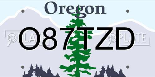 O87TZD Oregon License Plate