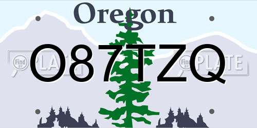 O87TZQ Oregon License Plate