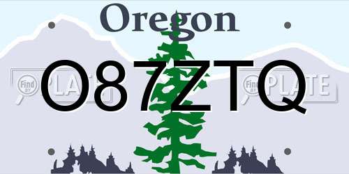 O87ZTQ Oregon License Plate