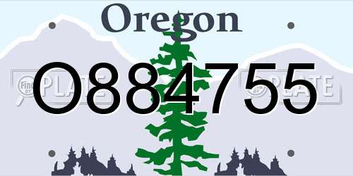 O884755 Oregon License Plate