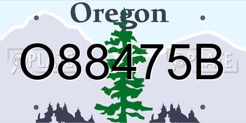 O88475B Oregon License Plate