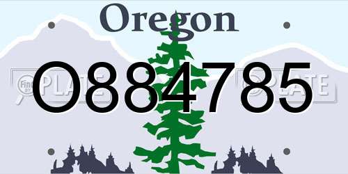 O884785 Oregon License Plate