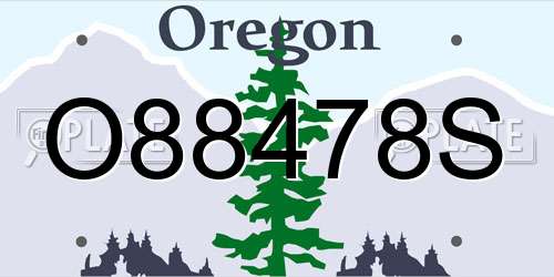 O88478S Oregon License Plate