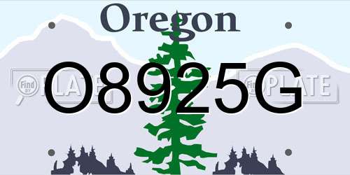 O8925G Oregon License Plate